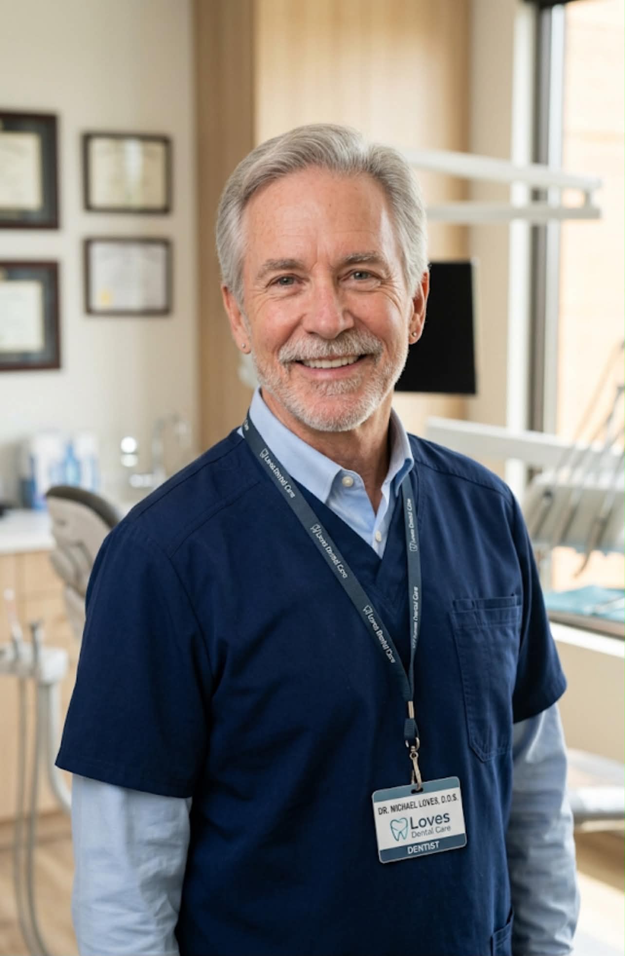 Dr. Michael Loves, DDS, in his dental practice